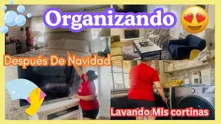 🧹ORGANIZANDO DESPUÉS DE LA NAVIDAD 😍| lavando cortinas 💦 limpieza en mi casa pequeña ✅ #organizacasa