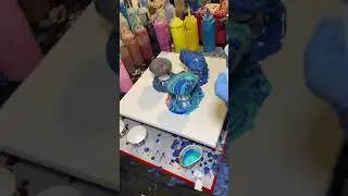 Acrylic Paint Pouring over Rocks by KLM Art & Design