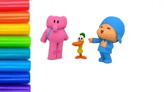 Colourful pocoyo his friends drawing | easy pocoyo drawing | drawing for kids | pocoyo drawing