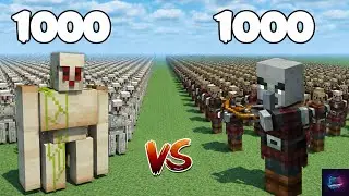 1000 Iron Golems vs 1000 Pillagers &ndash; INSANE Minecraft Mob Battle! 😱🔥