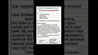 letter for closing bank account 🖊️💯.  #viralvideo #treandingshort #viral #india #education #shorts