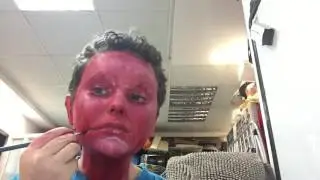 Devils makeup with glowing horns