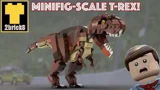 2bricks Custom LEGO JP T-Rex In Minifigure Scale!!