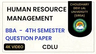 Human Resource management | BBA - 4th semester question paper | CDLU previous year paper | Exam BBA