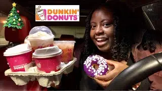 TRYING DUNKIN DONUTS NEW HOLIDAY DRINKS 2020 || PEPPERMINT, GINGERBREAD LATTE || VLOGMAS DAY 11