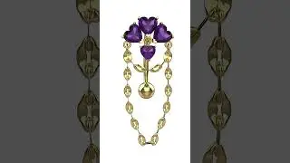 14K Gold Chain Belly Ring | Dangle Reverse Navel Piercing Jewelry @TheEthnicJewelsNoseJewelery