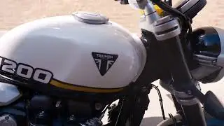 2025 Triumph Speed Twin 1200 White walkaround.