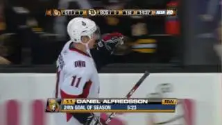Alfredsson goal @ Bruins (04/02/09)