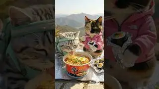 등산은 사실 먹으려고 가는 것! ⛰️🍶 (Hiking is Just an Excuse to Eat! 🐱) #catshorts #cat #cute