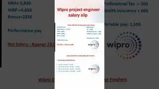 Wipro Project Engineer Salary Slip 2025 💼💰 | In-hand Salary + Bonus Details#wipro #job #tcs #nqt