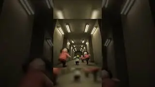 Shrek running away form the swat team