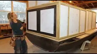 Building a big Barge Houseboat Step By Step From Scratch & Wheelchair Accessible Complete Guide