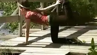 the Half Bow pose or Ardha Dhanurāsana  Here&rsquo;s a video to try it