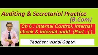 ch 6 I internal control, internal check and internal audit l part 1 I auditing l b com l