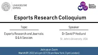 David Hedlund discusses esports research and esports related journals. ERC 12