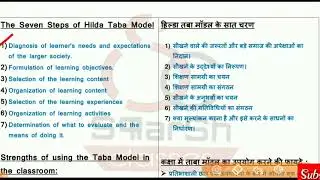 Video is on Hilda Taba model, recommended by Dr. Ritesh Jain (Principal)