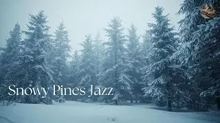 Snowy Pine Forest ❄️ Soft Jazz for Calm Focus, Relaxation & Winter Ambience (4K)
