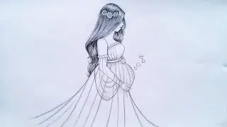 How to draw a pregnant girl - step by step || pregnant women drawing || drawings ||