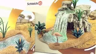 Schleich Waterfall and River with Flamingo toys - Joins to Schleich Watering Hole