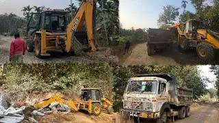 JCB 3DX village road construction project with TATA TRUCK | new jcb and old truck #jcb #backhoes 