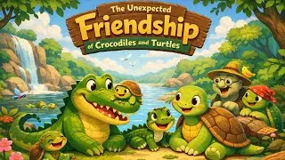 crocodile playing with turtle 