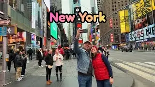 New York City Winter Walk: From Times Square to Columbus Circle ❄️ [4K] #travel #winter #newyork