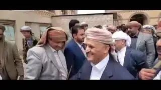 الشيخ حمير بن عبدالله الأحمر وعدد من مشايخ حاشد في ضيافة الشيخ يحيى جميل وقبيلة بني الحارث