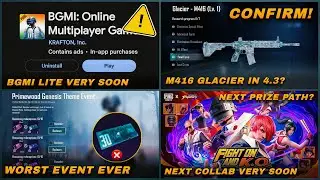 BGMI Lite Update Telugu 🔥 | M416 Glacier Return Confirm? | New Event Fail 😡 | Next Collab Soon