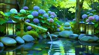 Healing Piano Music + Bamboo Water Sounds 🌿 Release Stress, Panic Attacks & Anxiety Healing