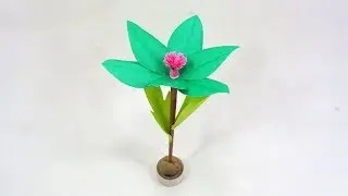 Paper Crafts DIY Stick Flower Easy | Simple & Easy Paper Flowers | Paper Flower Gift Ideas