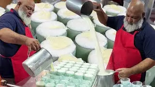 OLD MAN MAKING RABDRI LASSI | Most Famous Punjabi Milk Lassi | Amazing Street Drinks of Pakistan