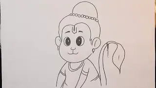 little hanuman  drawing || How to draw 