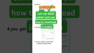 csir net admit card 2025 out । kaise download kare #ytshorts #csirnet #csirnet2025 #admitcard