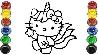 Cute Hello Kitty Drawing for kids, Painting & Coloring for kids, Toddlers | Let's Draw Together
