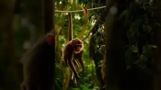 Lion Helps Injured Monkey Escape Trap #lionrescue #monkeytrap #animalcompassion