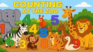 Numbers 1 -10 Counting at the Zoo! 🐘🐒🦁 | Fun Numbers 1 to 10 Song for Kids | Learn with Animals.