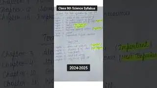 Class 9 Science Syllabus 2024-25 | Class 9 Science Syllabus 2025 #class9 #class9science #class9th