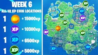 Week 6 Xp Coin Locations! All 10 Xp Coins Week 6 - Fortnite Season 4