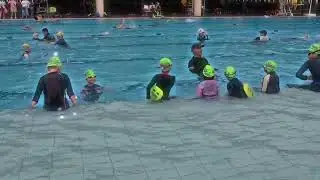 Hisaan swimming lesson with friends