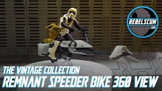 Star Wars The Vintage Collection Remnant Speeder Bike, Scout Trooper & Grogu 360 View