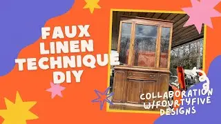 Faux Linen Textured Furniture Makeover// Extreme Furniture Flip// Collab w/Fourfourtyfive Designs