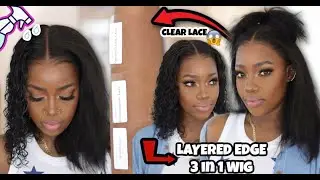 😱Кожа головы! Парик LAYERED EDGE 3 в 1: прямой и вьющийся | MARY K. BELLA при участии XRSBeauty