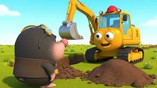 Excavator Meets the Mole! 🚧 Funny Trench Digging for the New Water Pipe