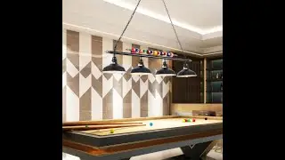 Billiard Pool Table Lights 4-Light Black Matte Metal Shades