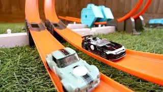 Обзор набора для создания треков Hot Wheels Track Booster и игра!