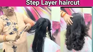 How to: Step Layer Haircut Front haircut #5 min हेयर कट करें#step by step for beginners #smitagupta 