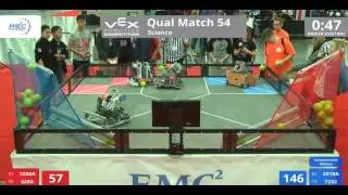 VEX Worlds 2016 - VRC High School - Science - Qual 54 (3288A 628A) 87 vs 267 (2918A 7232)