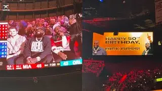 Rick Ross Gets Sung Happy Birthday By a Miami Heat Crowd Full Stadium (HD) 