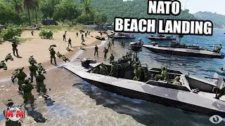 NATO  BEACH INVASION | Arma 3 D DAY Zeus Battle | Rebel Wars #3