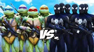Teenage Mutant Ninja Turtles VS Black Spiderman Army